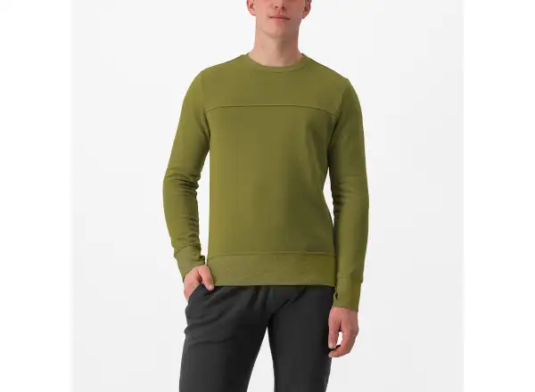 Castelli Logo Herrenhoodie in Avocado-Grün