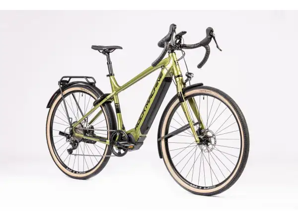 Rock Machine Gravelride e500 Schotter e-Bike Matte Khaki/Schwarz DEMO