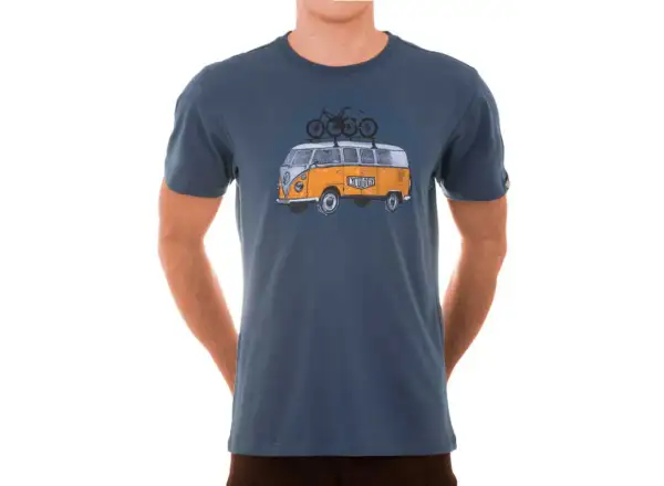Cycology Road Trip MTB Herren-T-Shirt mit kurzen Ärmeln blau Größe M