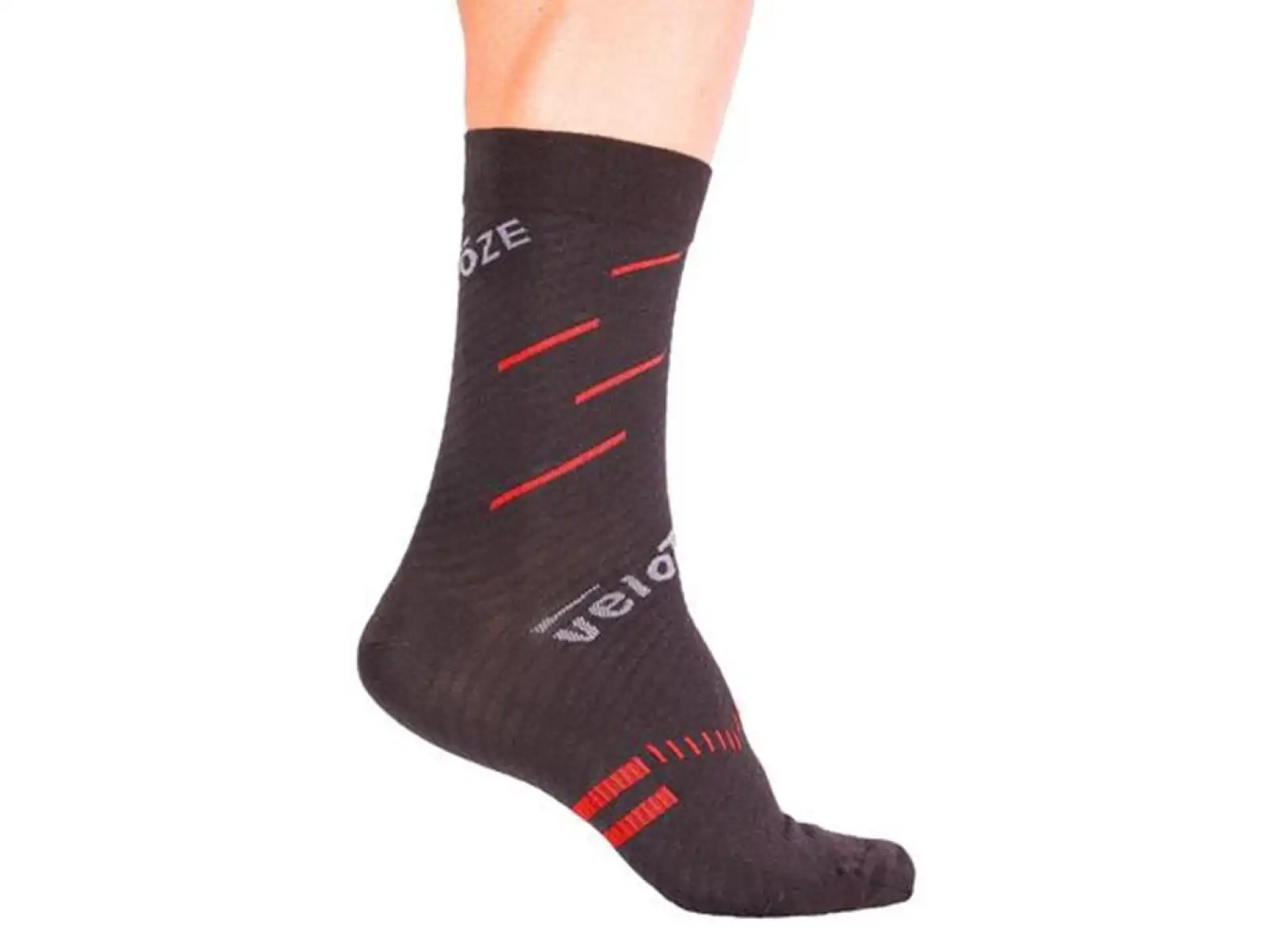 Velotoze Socken schwarz/rot S/M