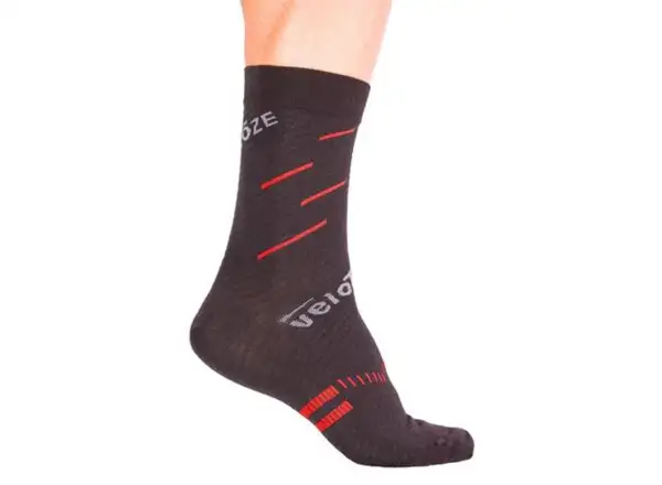 Velotoze Socken schwarz/rot S/M