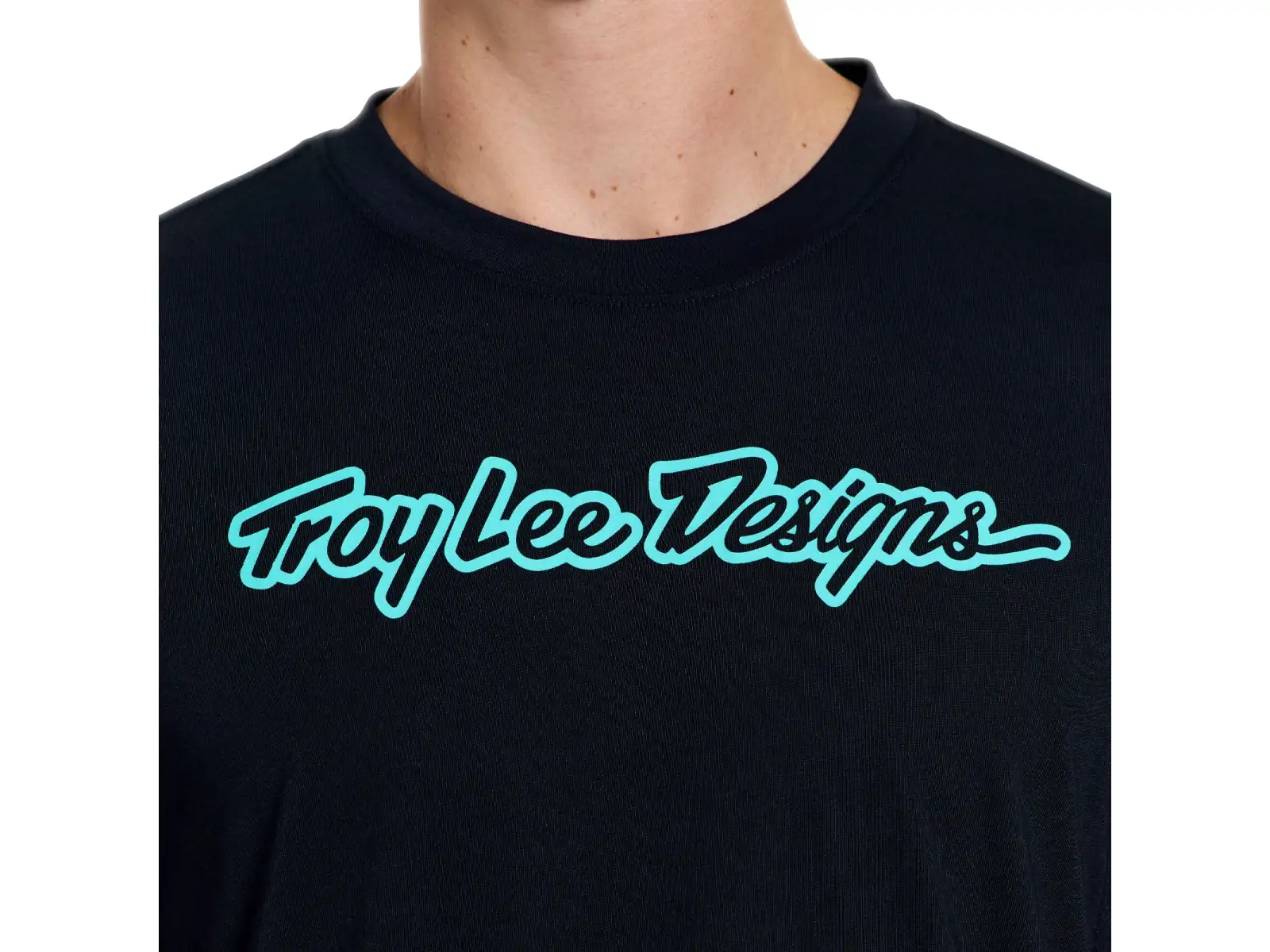 Troy Lee Designs Skyline Ride Herrentrikot Signature Black/Real Teal