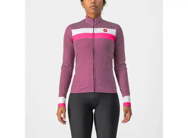 Castelli Volare Damen Langarmtrikot cyclamen/weiß