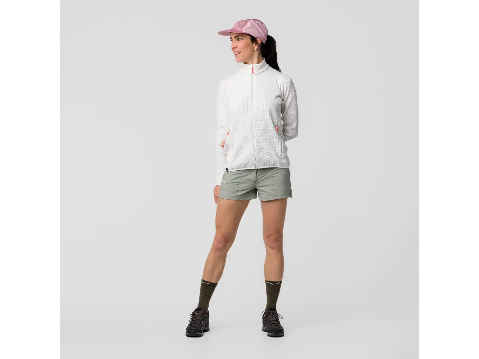 Salewa Puez Waffle HYB PL Damen Fleecejacke Weiß