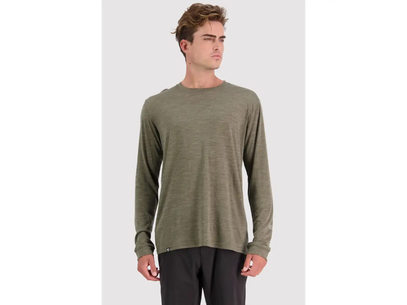 Mons Royale Zephyr Merino Cool Langarmshirt für Herren in Olive.