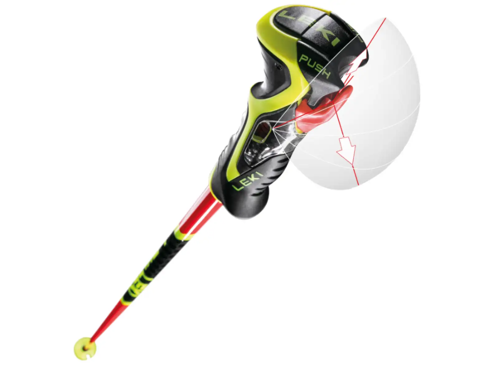 Leki WCR TBS SL 3D Abfahrtstöcke bright red-black-neonyellow