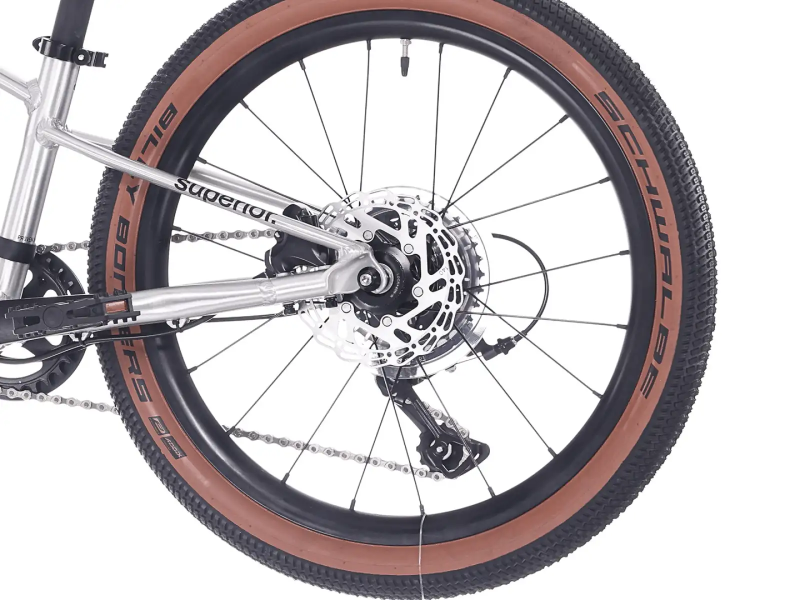 Superior TEAM 20 Kindefahrrad Gloss Brushed Alu / Rainbow Black 9.0"