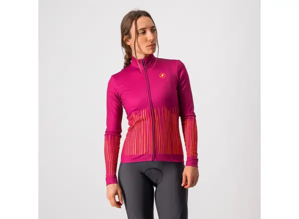 Castelli Sorpresa Damen Langarmtrikot Magenta/Orange
