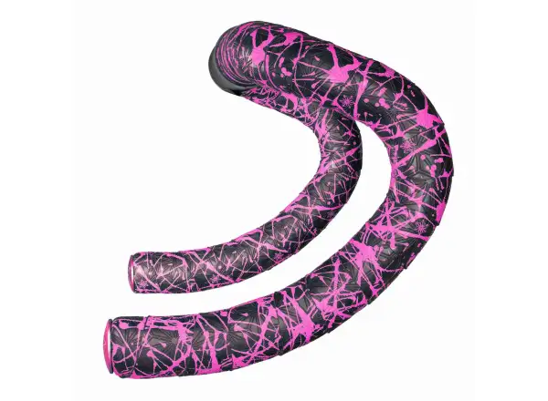 Supacaz Super Sticky Kush Splat Lenkerband Neon Pink/Pink Plugs