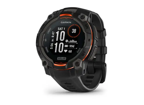 Garmin Instinct 3 Solar 45 mm Smartwatch Schwarz/Schwarzes Armband