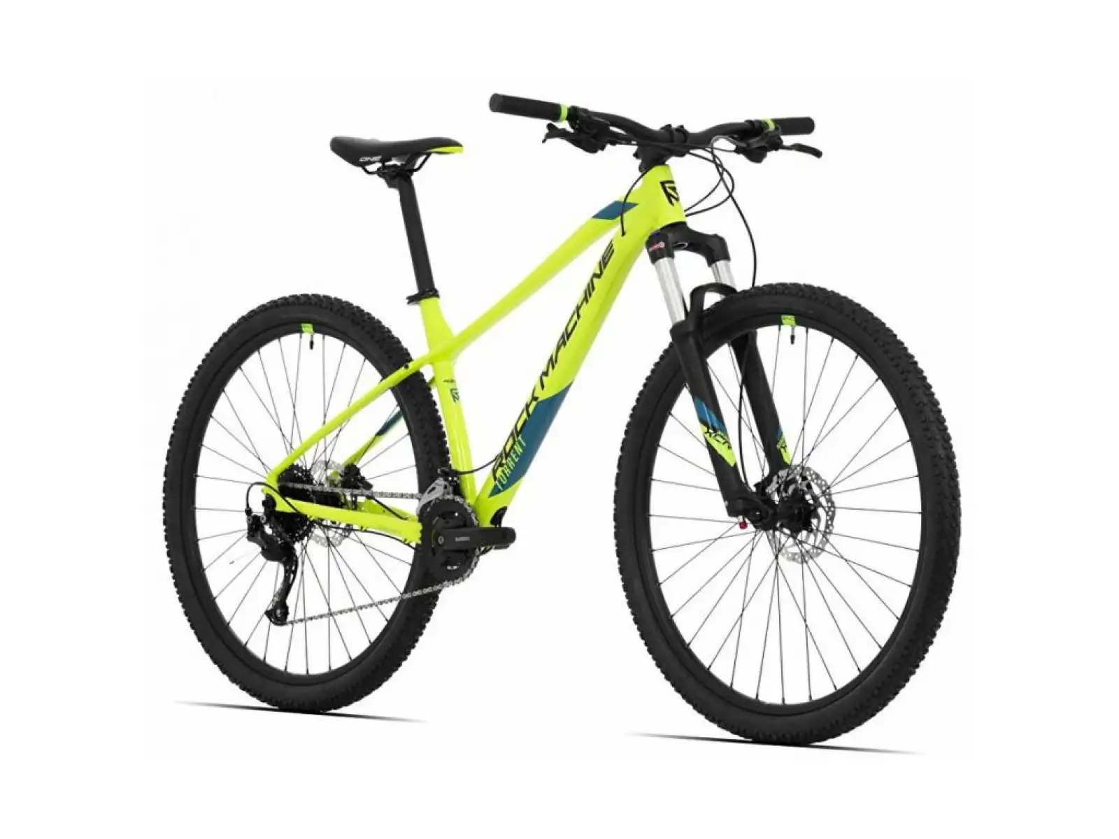 Rock Machine Torrent 20-29 Mountainbike hochglänzend radioaktives Gelb/Schwarz/Petrolblau