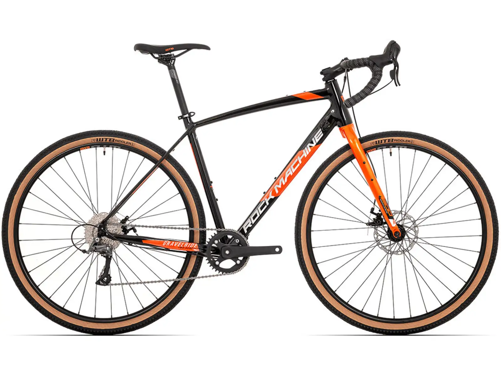 Rock Machine Gravelride 200 Schotterrad in Gloss Schwarz/Brick Orange/Silber.