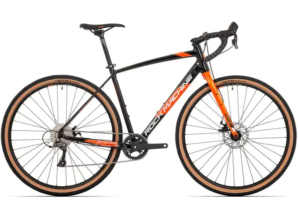 Rock Machine Gravelride 200 Schotterrad in Gloss Schwarz/Brick Orange/Silber.