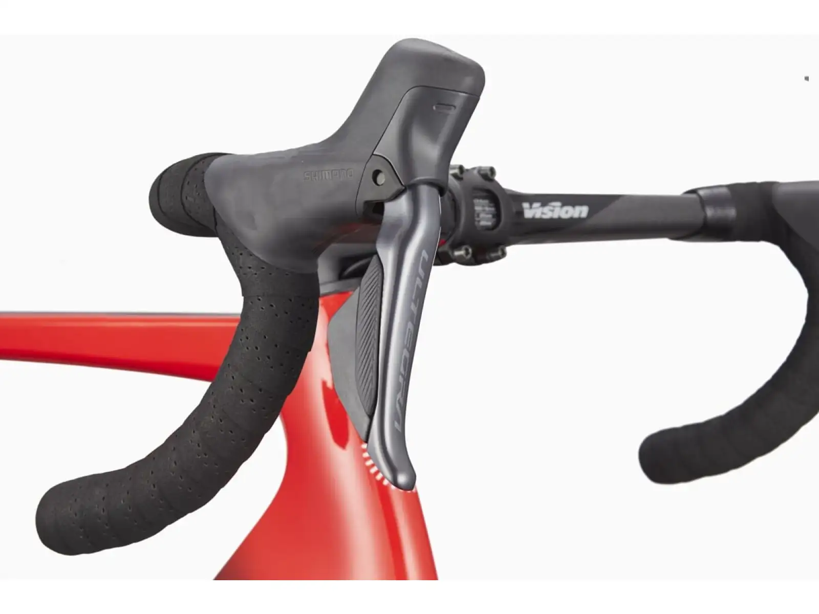 Cannondale SuperSix Evo Hi-Mod 2 Rennrad in Rally Red-Farbe.