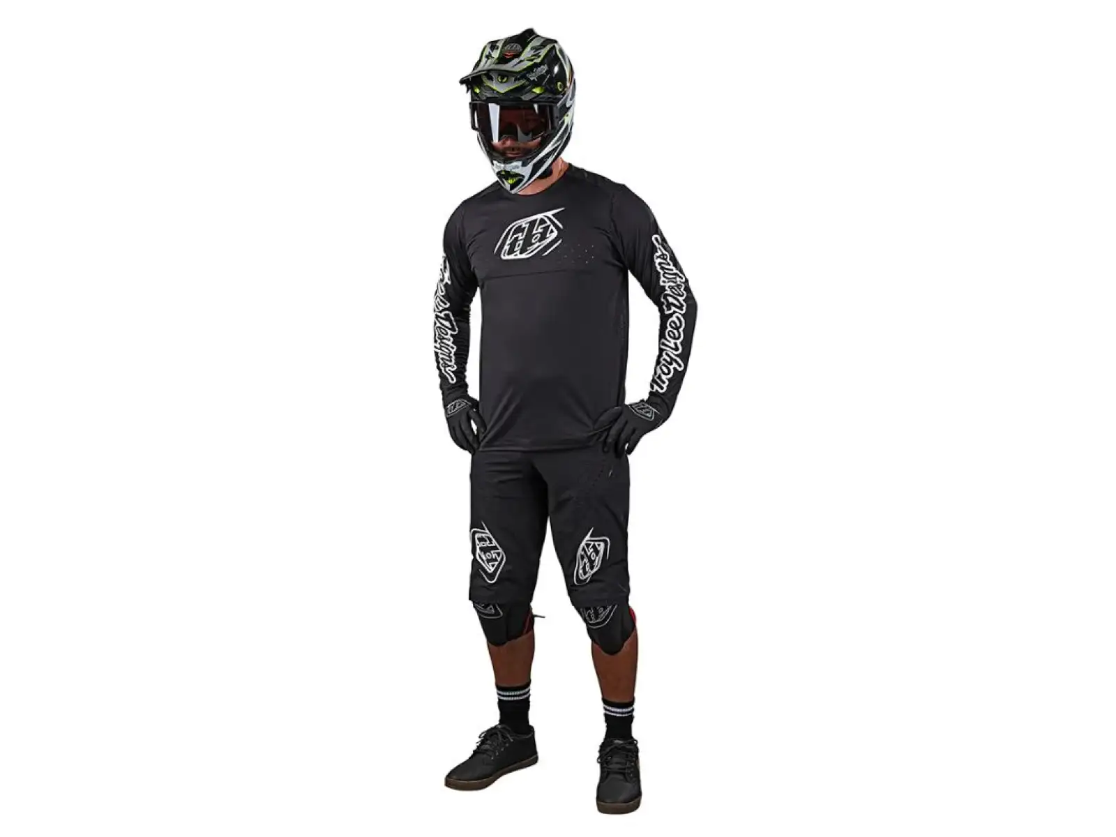 Troy Lee Designs Sprint Herren Langarm-Trikot Icon Schwarz