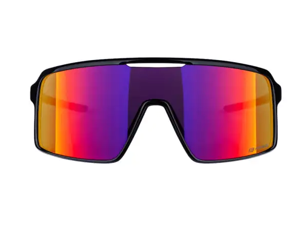 Force Static Fahrradbrille in Schwarz/Lila mit verspiegeltem Glas