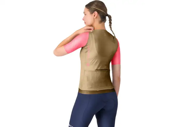 Castelli Corretto W Damen-Trikot Kurzarm Elmwood/Rosa 
