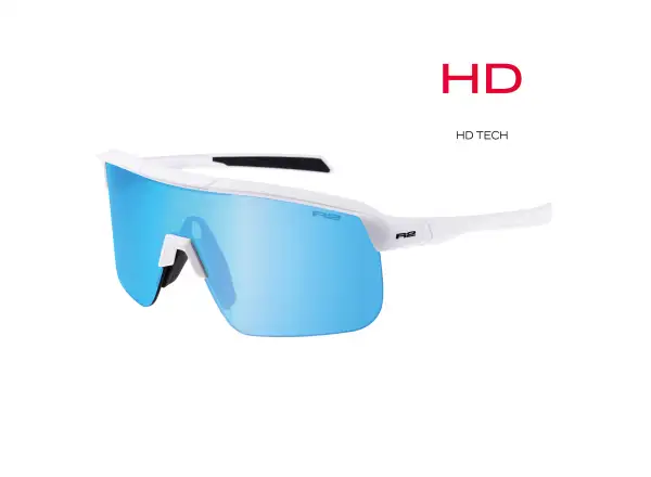 R2 Fusion Sonnenbrille glänzend weiß/eisblau chromfarben