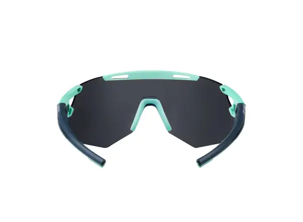 Force Arcade Fahrradbrille Mint-Sturmblau/Schwarz mit verspiegelten Gläsern.