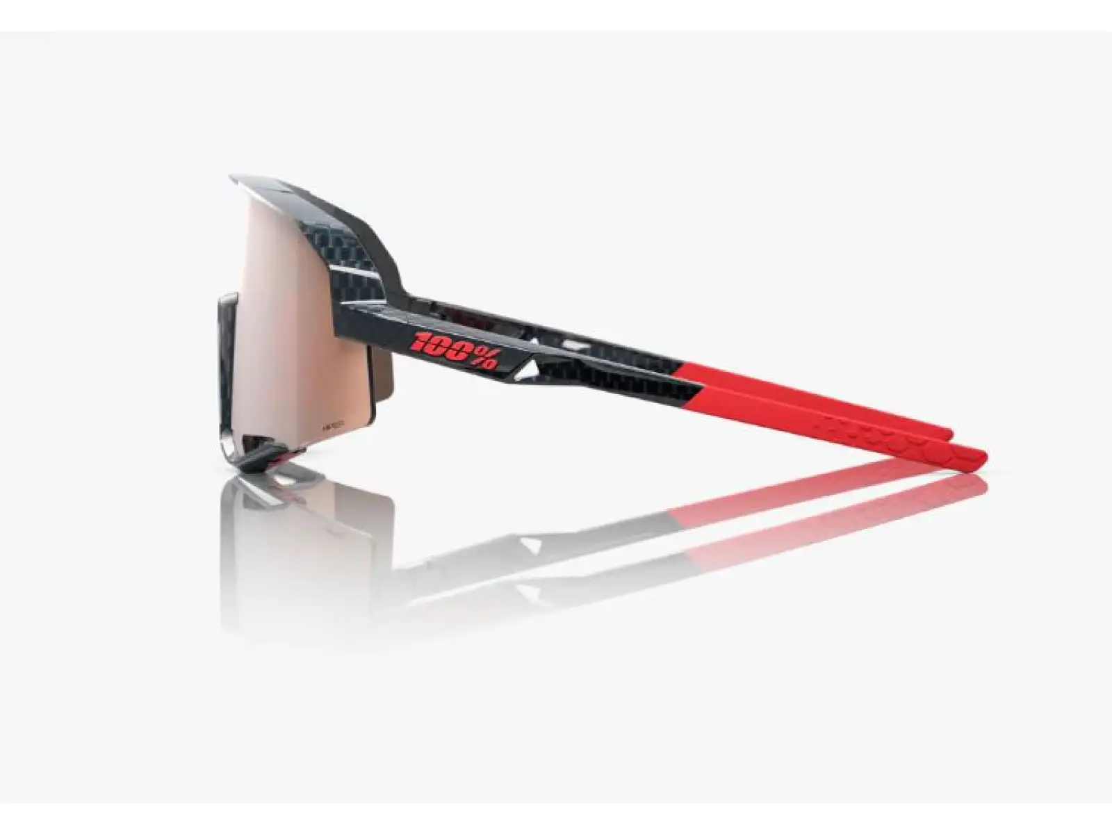 100% Slendale Brille Glanz Carbon Fiber/HiPER Crimson-Silber Linse