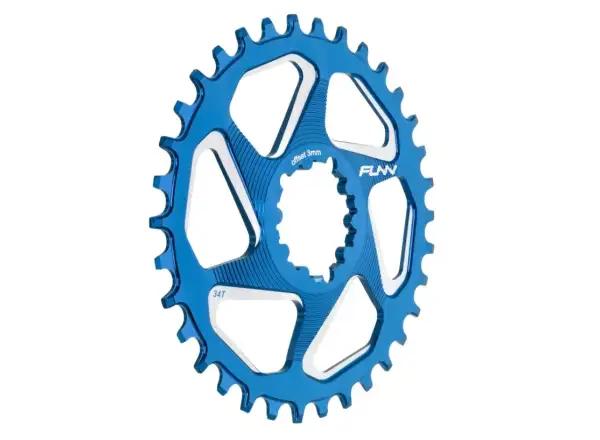 Funn Solo DX NW Kettenblatt für Sram DM 3 mm Offset blau