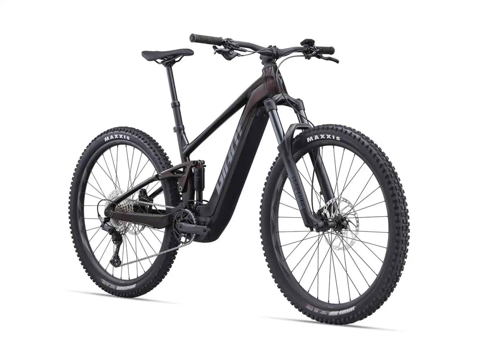 Giant Stance E+ 1 Pro fully-suspended e-bike cordovan