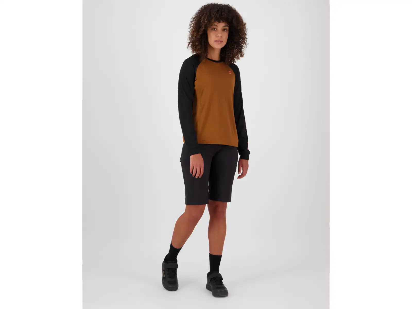 Mons Royale Tarn Merino Damen Langarmshirt Caramel / Black