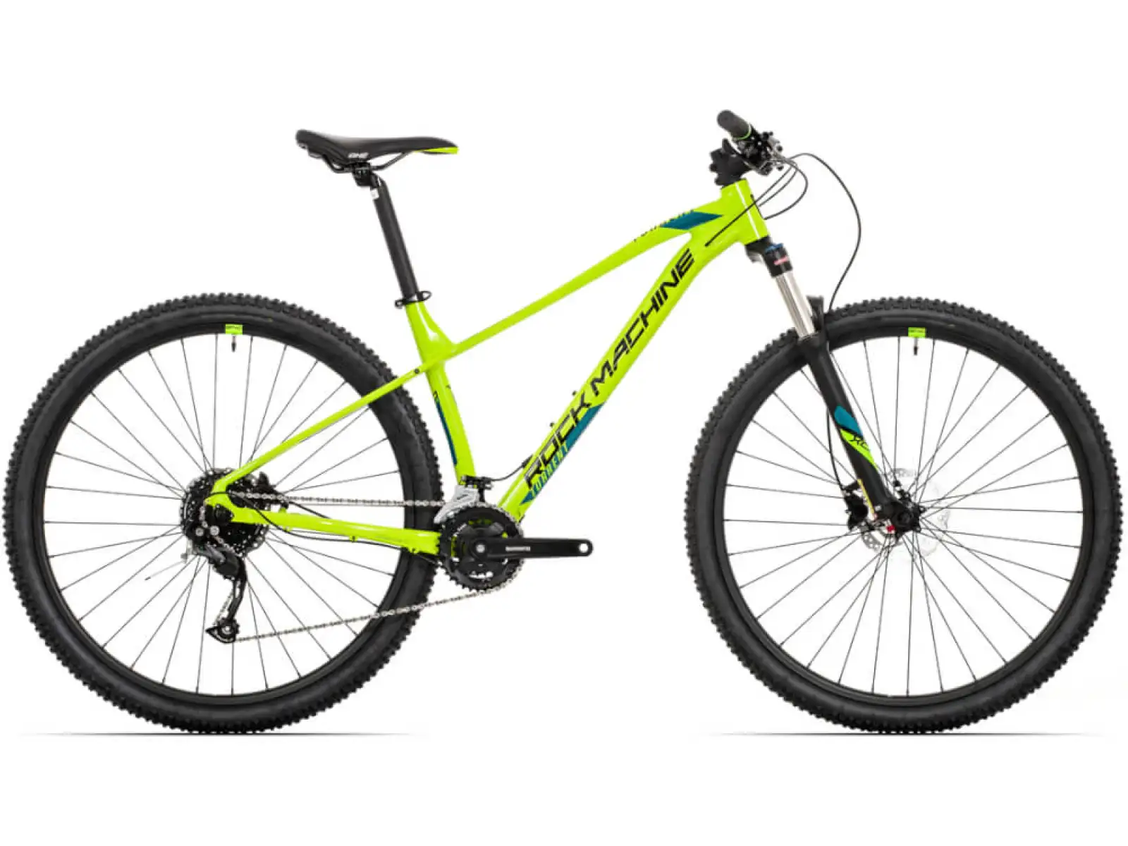 Rock Machine Torrent 20-29 Mountainbike hochglänzend radioaktives Gelb/Schwarz/Petrolblau