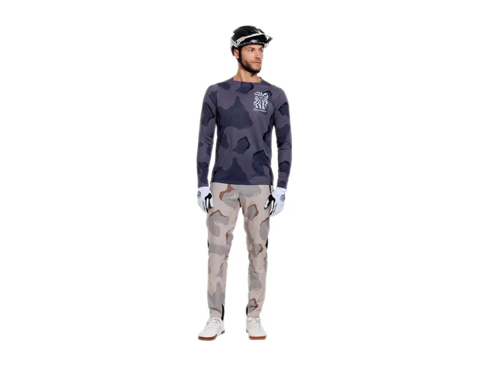 Troy Lee Designs Skyline Pro Herrentrikot Langarm Flow Camo Carbon