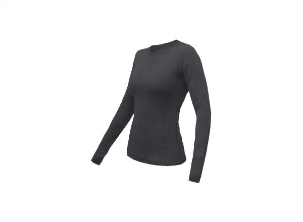 Sensor Merino Bold Damen-Langarmshirt Anthracite Gray