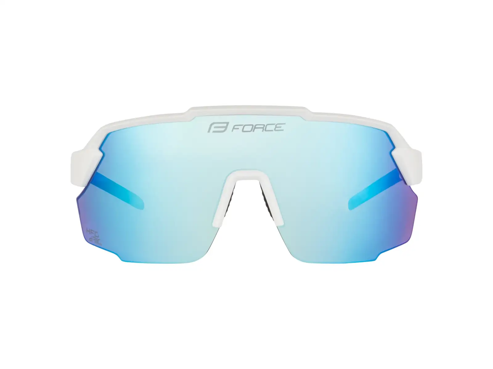 Force Pulse Fahrradbrille weiß/blau verspiegeltes Glas