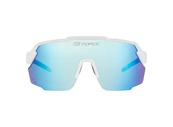 Force Pulse Fahrradbrille weiß/blau verspiegeltes Glas