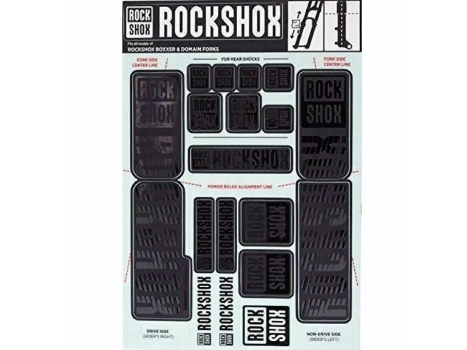 Rock Shox Decal Kit Stealth für BoXXer/Domain Dual Crown