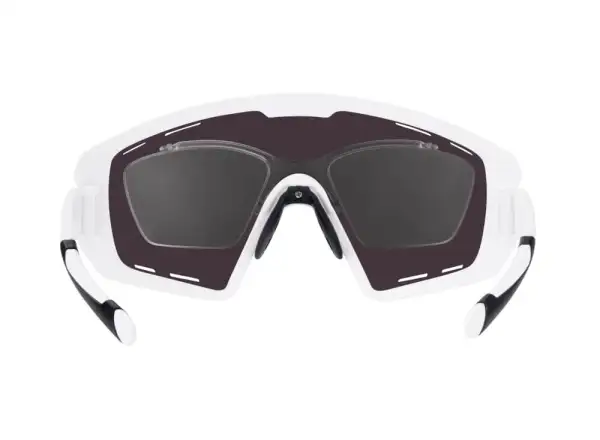 Die Force Ombro Plus Fahrradbrille in Weiß/Blau-Gläsern.