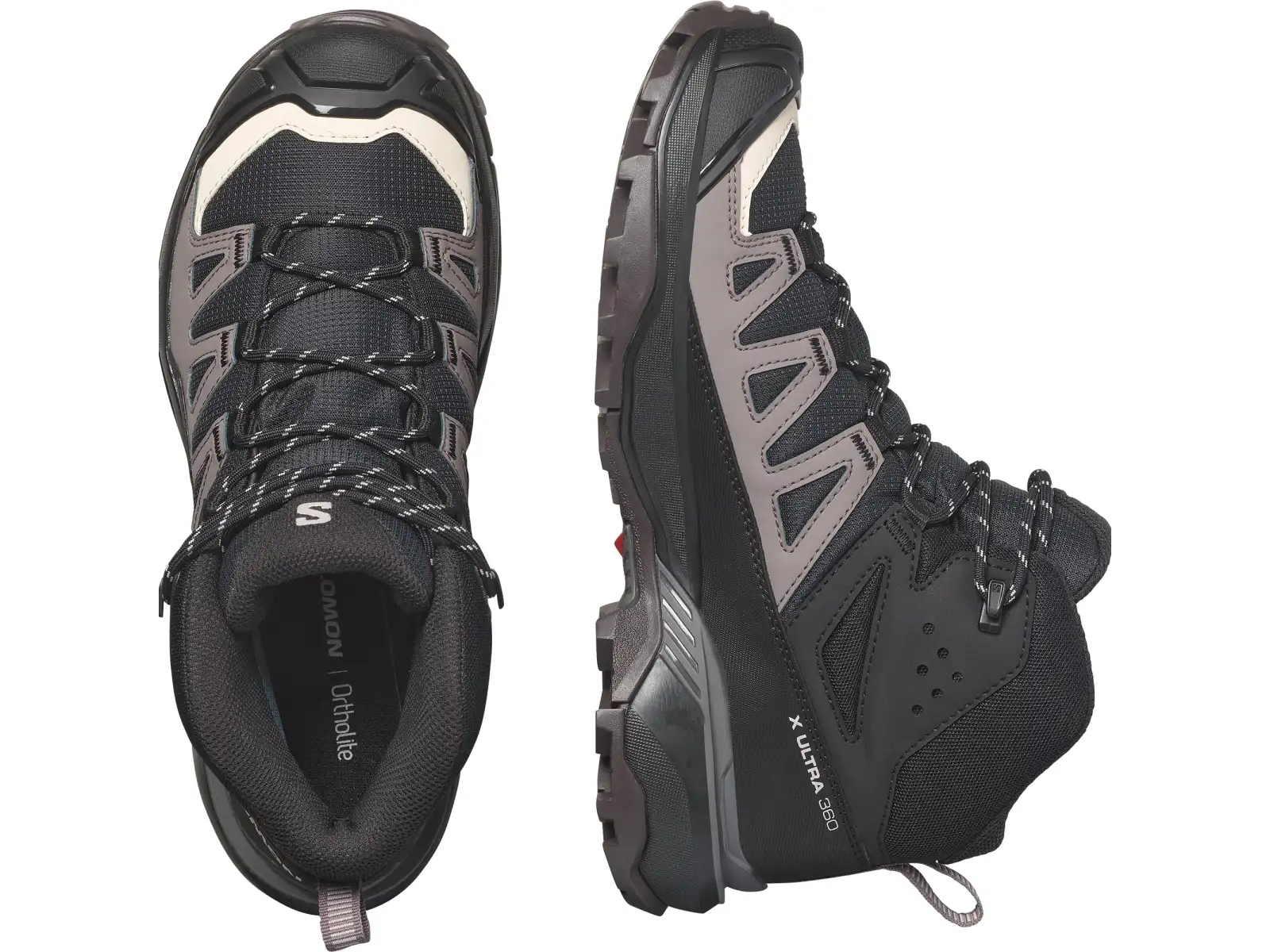 Salomon X Ultra 360 MID GTX Damen Wanderschuhe Black/Plum Kitten/Shale