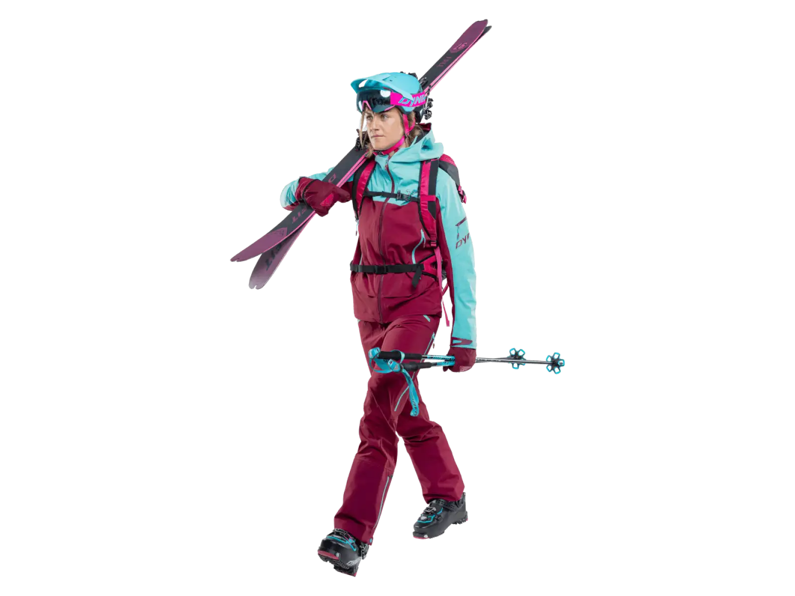Dynafit Beast Hybrid Damenjacke Marineblau/Rübenrot
