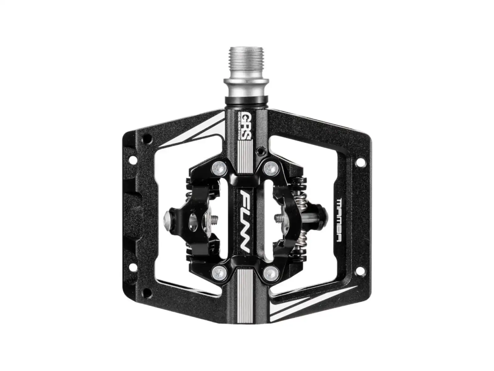 Funn Mamba S Pedale mit doppelseitigem Black Design.