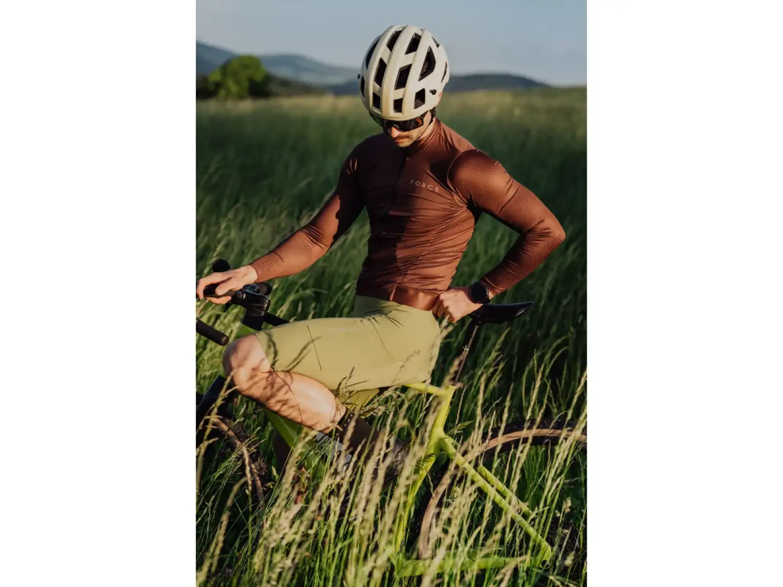 Force Plain Herren-Trikot Langarm braun