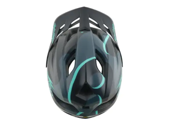 Troy Lee Designs Flowline SE MIPS Helm Badge Carbon/Real Teal