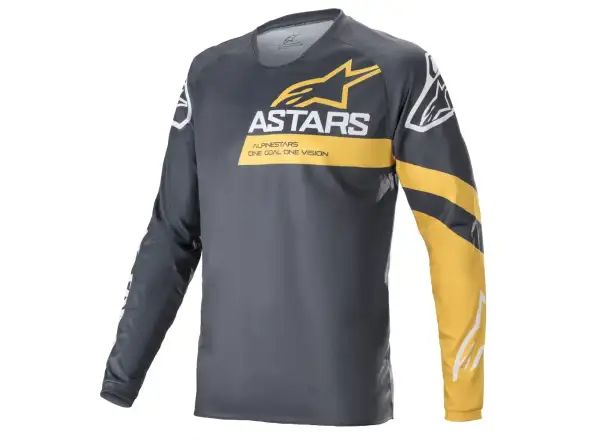 Alpinestars Racer V3 Herren Langarmtrikot Anthrazit/Schwefelgelb