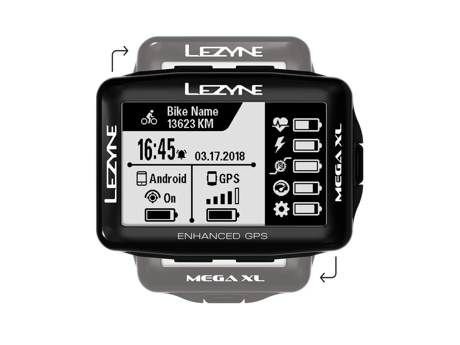 Lezyne Mega XL GPS Navigation in Schwarz.