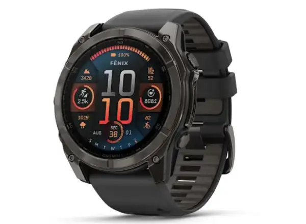 Garmin fenix 8 - 51 mm AMOLED Sapphire Smartwatch Carbon DLC Titanium Schwarz/Grau