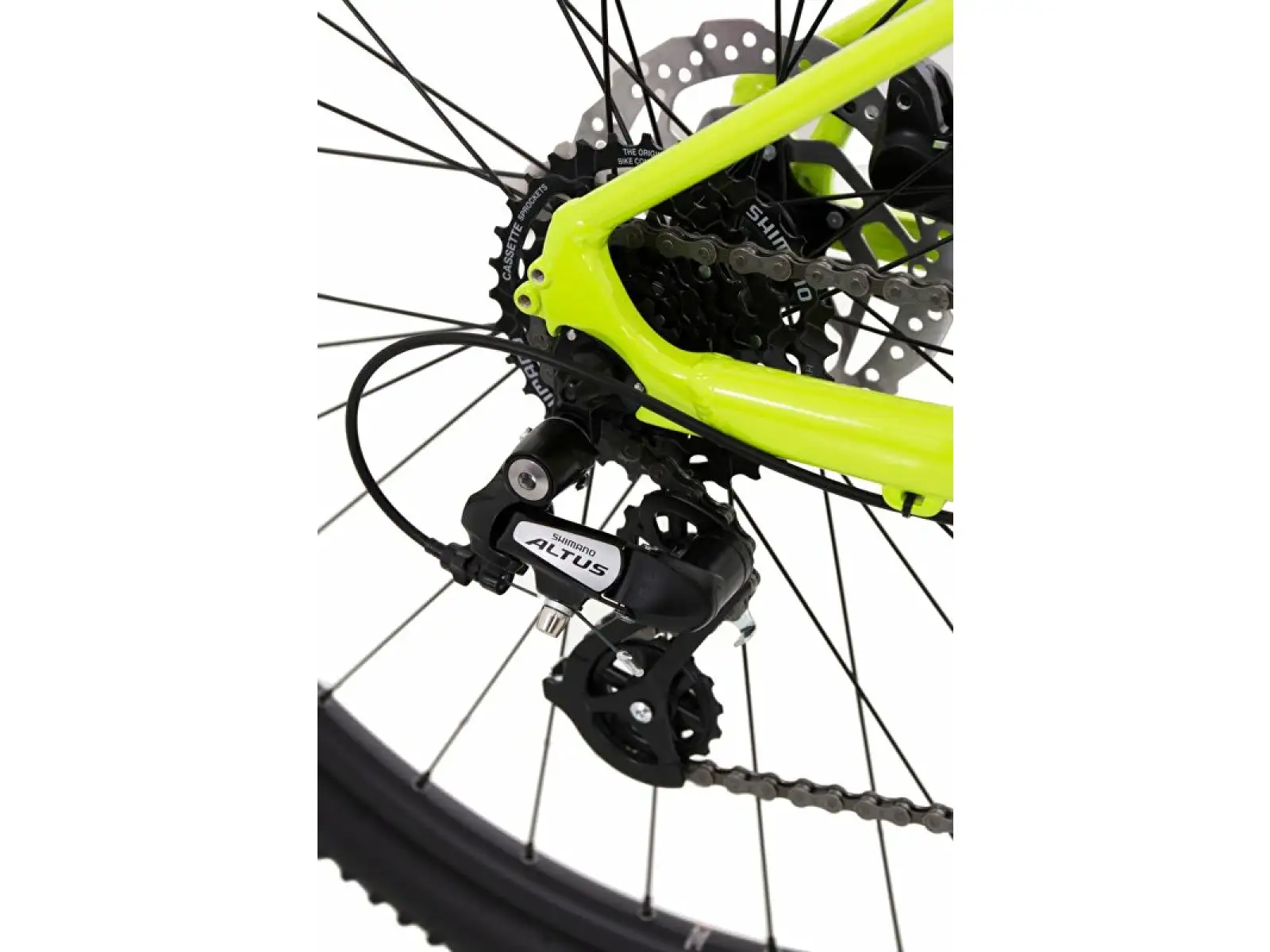 Rock Machine Manhattan 40-29 Mountainbike in Gloss Radioactive Gelb/Schwarz/Petrol Blau.