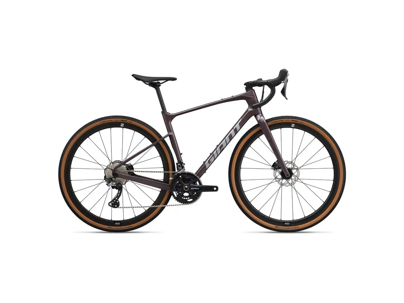 Giant Revolt Advanced 0 Gravel-Bike in Holzkohlen-Pflaume