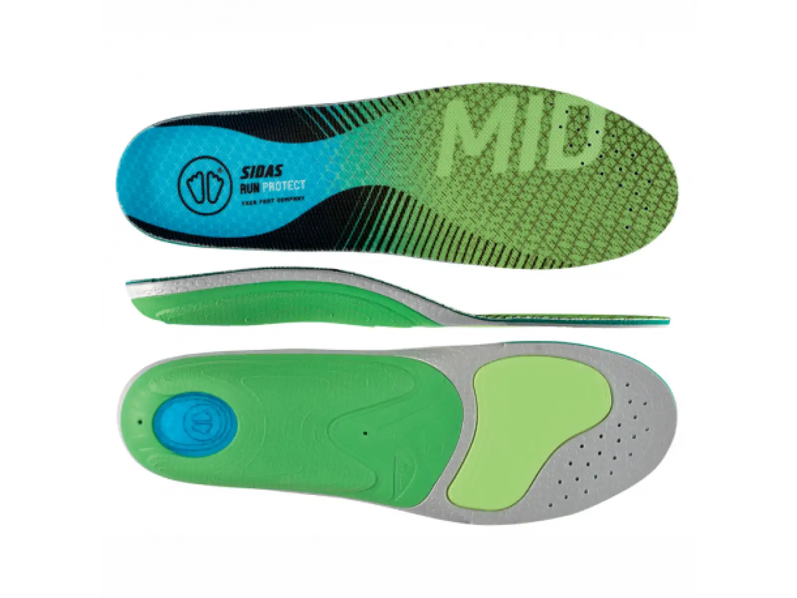 Sidas 3feet Run Protect Mid Arch Einlagen für Laufschuhe mittlerer Fußgewölbe 1 Paar