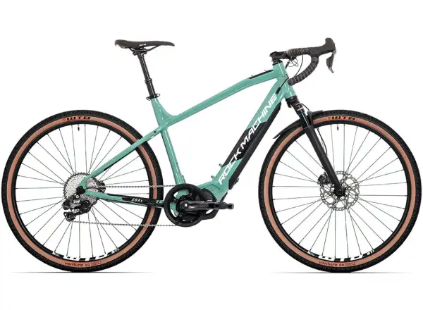 Rock Machine Gravelride e700 Di2 Gravel E-Bike in Menthol/Silver.