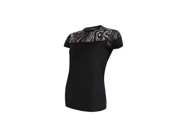 Sensor Coolmax Impress Damen T-Shirt Kurzarm schwarz/sea