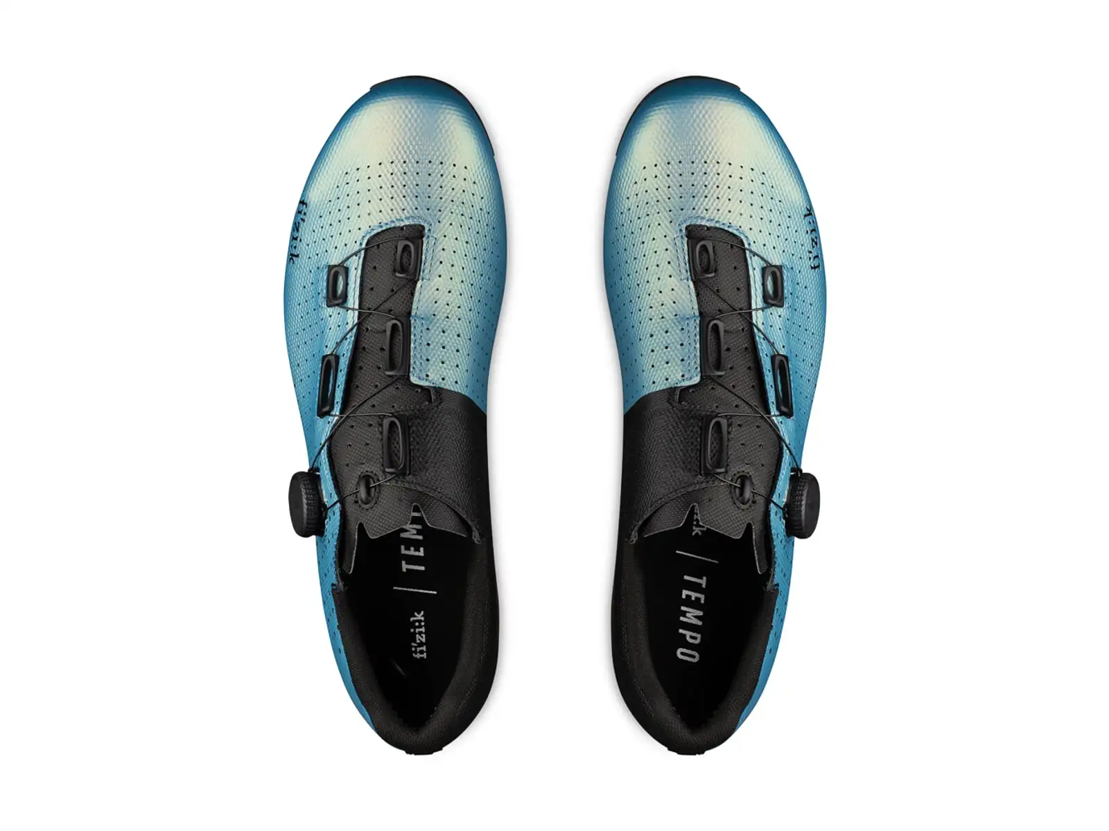 Fizik Tempo Decos Carbon Iridiscent Rennrad Herrenschuhe Black/Light Blue