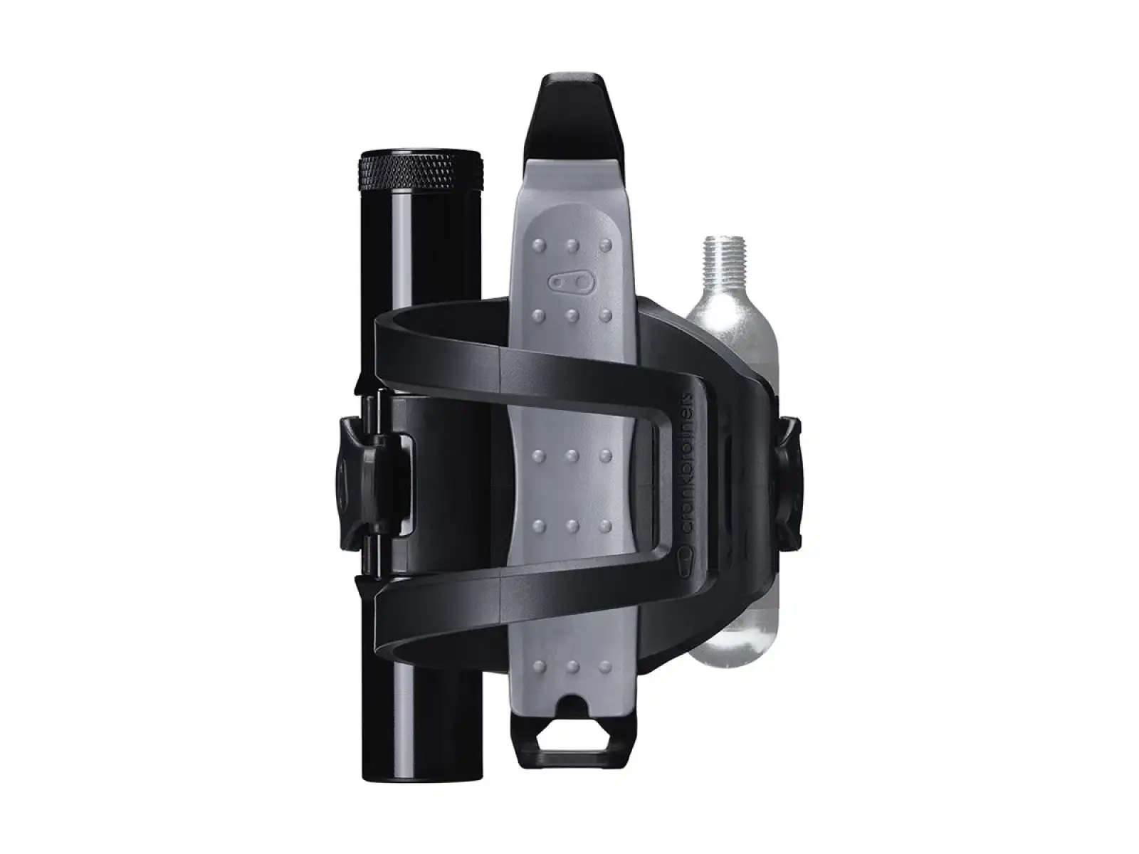 Crankbrothers S.O.S. BC18 Flaschenhalter und Werkzeugset in Schwarz.