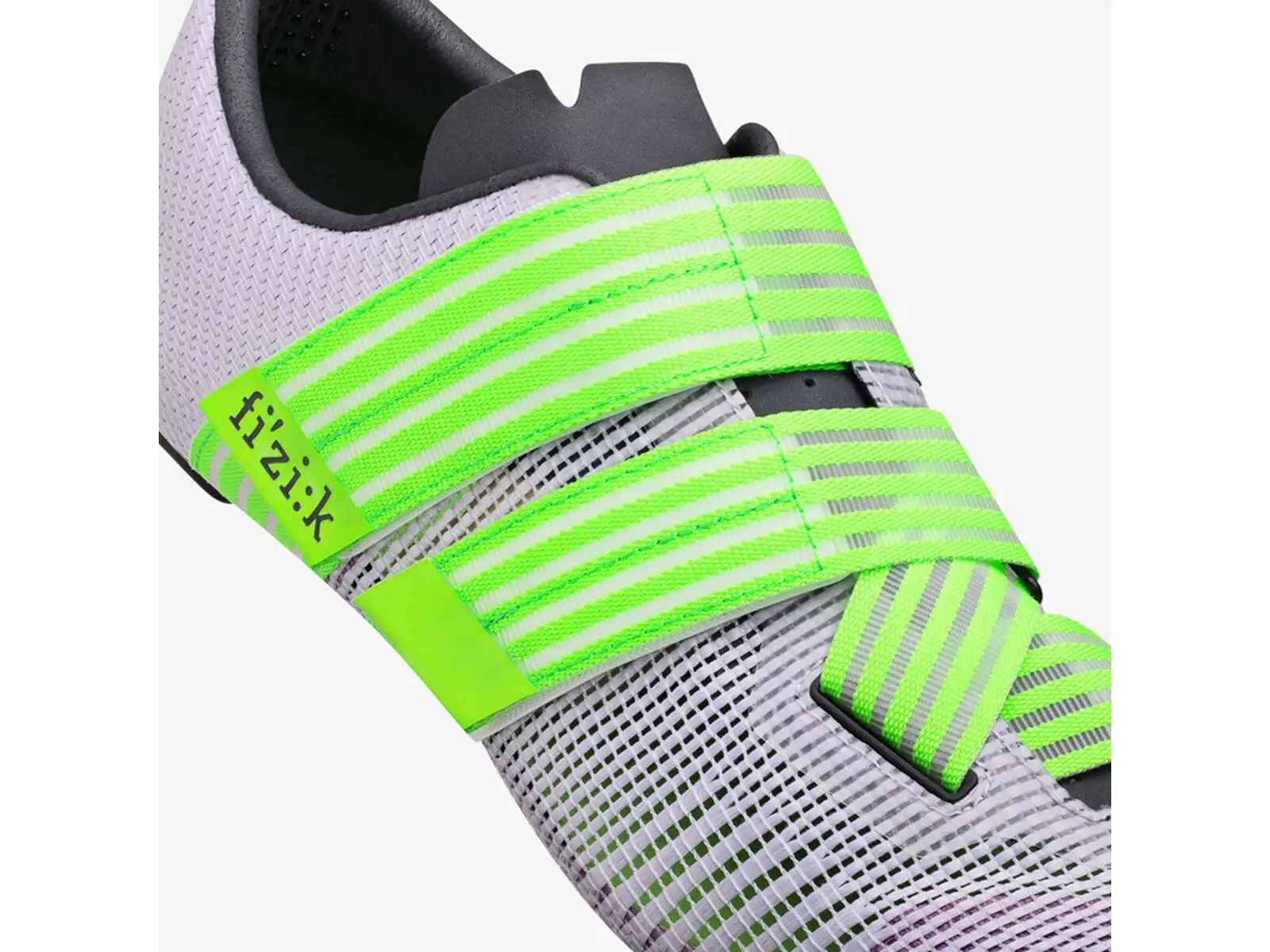 Fizik Vento Powerstrap Aeroweave Rennradschuhe Light Violet/Neon Green